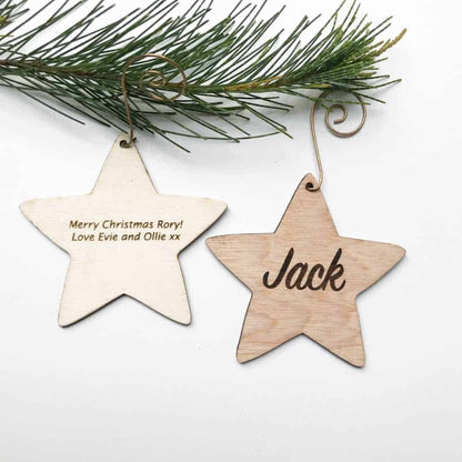 Basic Star Shape Personalised Christmas Decoration