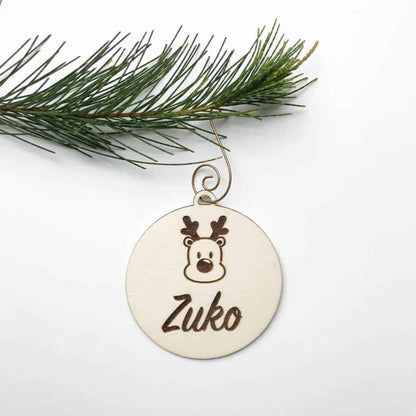 Basic Reindeer personalised Christmas Decoration