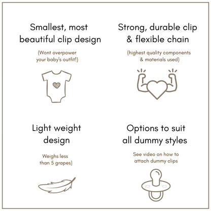 Chunky Bead dummy chain - Personalised dummy clips