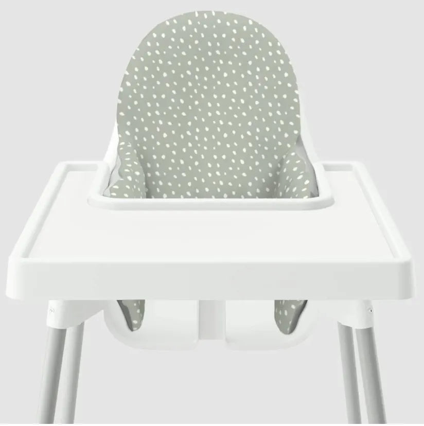 Highchair Cushion cover - White beans on sage