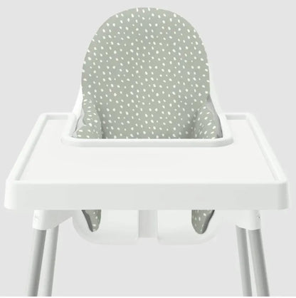 Highchair Cushion cover - White beans on sage