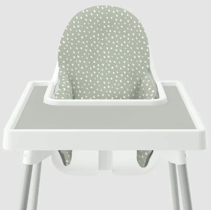 Highchair Cushion cover - White beans on sage