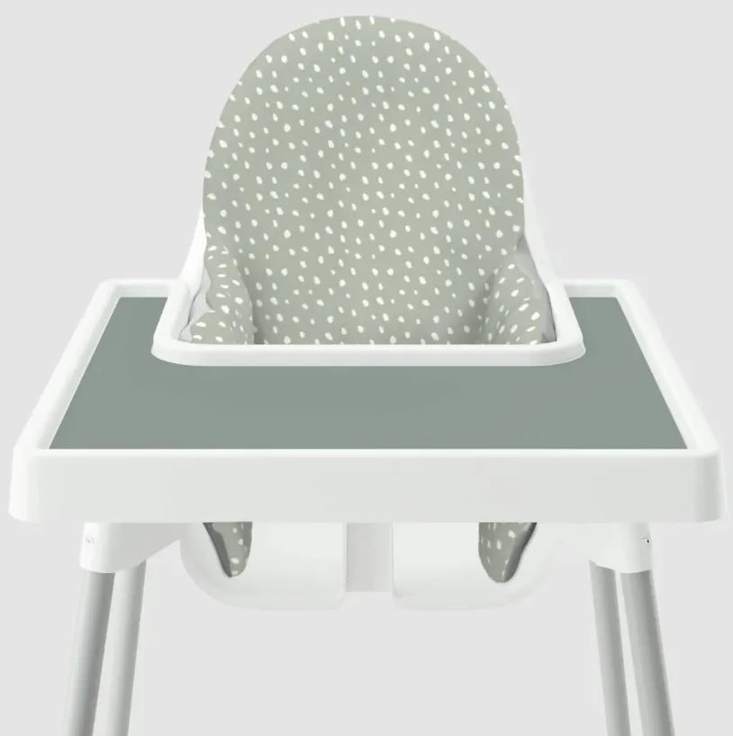 Highchair Cushion cover - White beans on sage