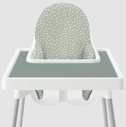Highchair Cushion cover - White beans on sage