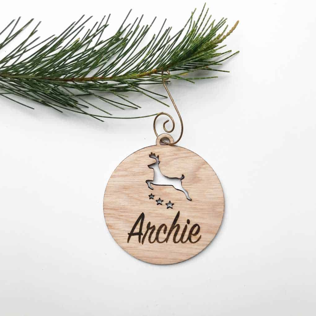 Basic Flying Deer personalised Christmas Decoration