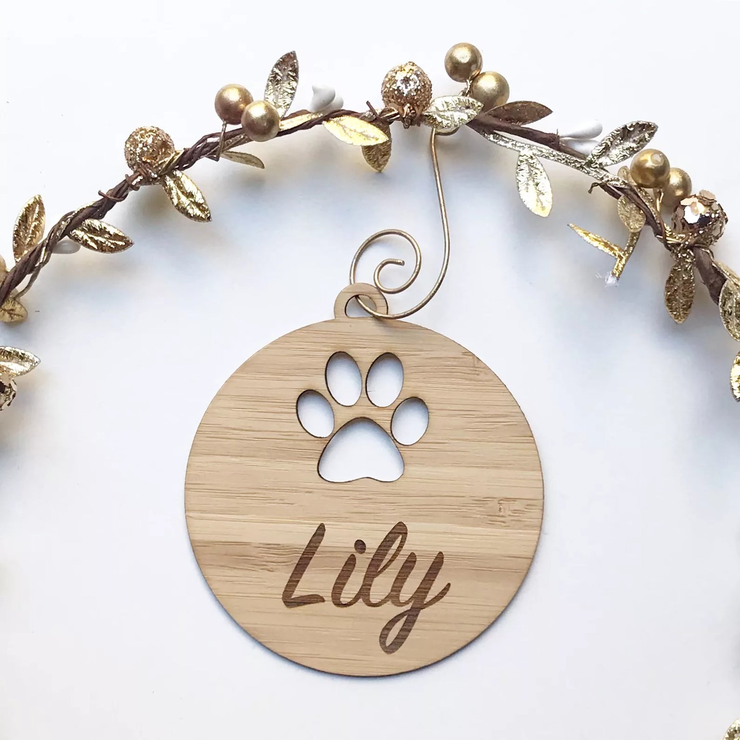Basic Paw Print Personalised Christmas Decoration