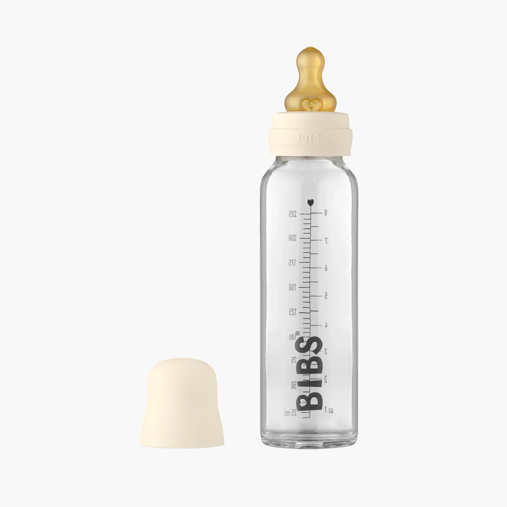 BIBS Glass Baby Bottle - Ivory 225mls