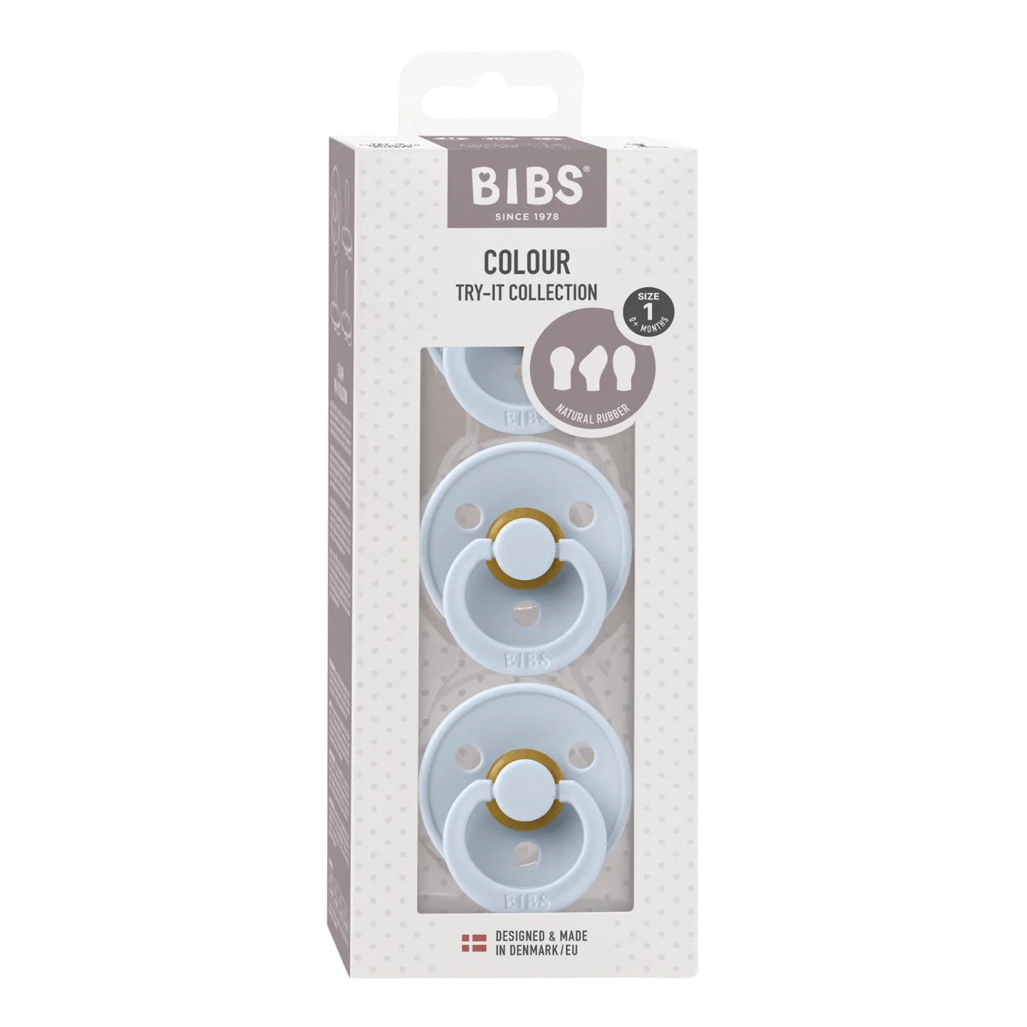 Baby Blue Try It Pack of 3 BIBS Dummies