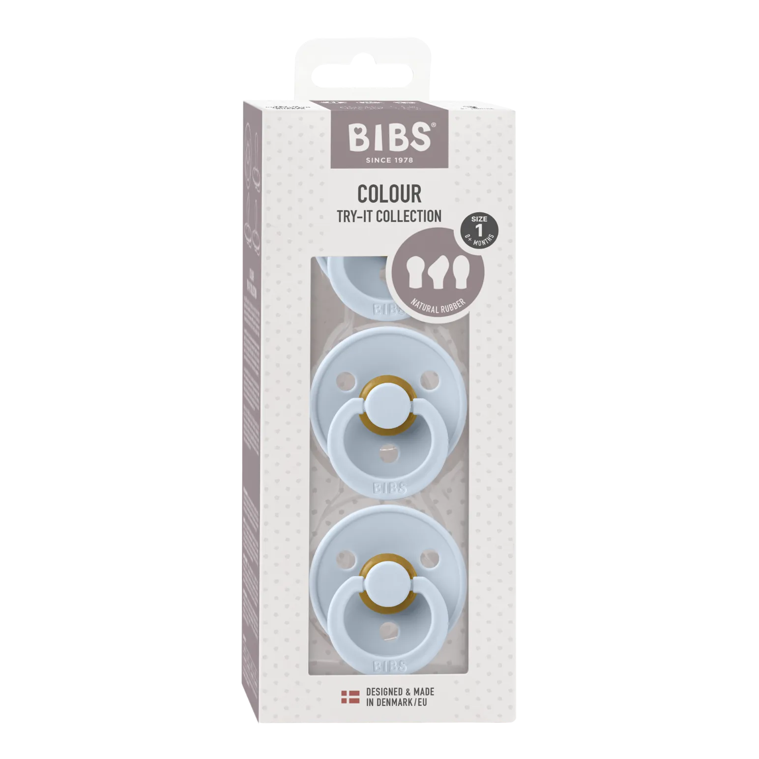 Baby Blue Try It Pack of 3 BIBS Dummies
