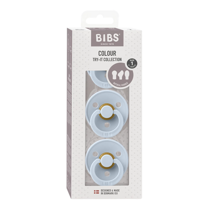 Baby Blue Try It Pack of 3 BIBS Dummies