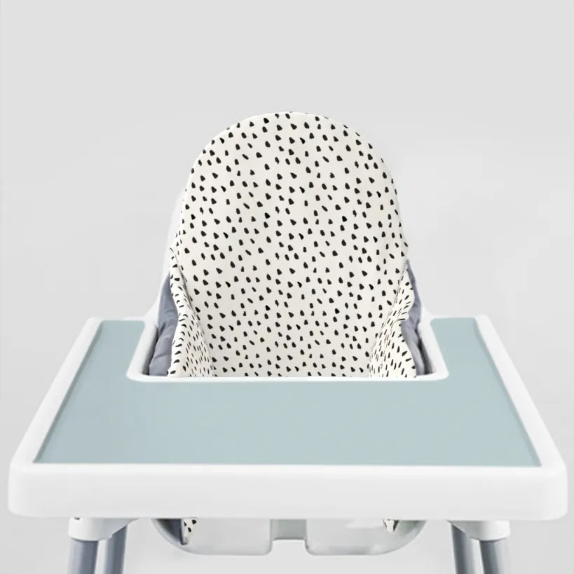 Highchair Cushion cover -Black Painted Dots