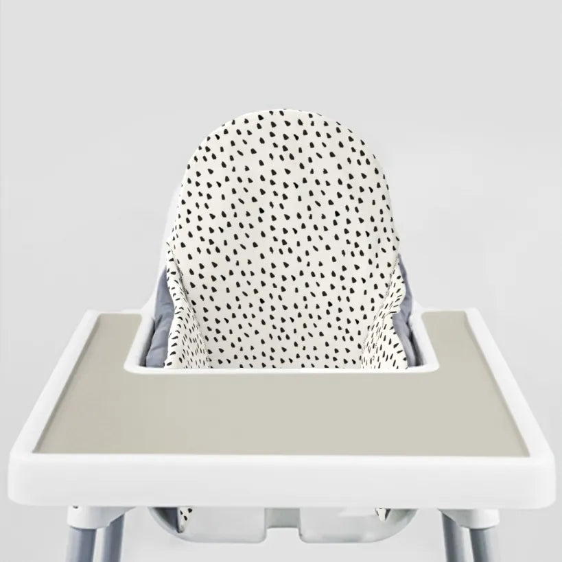 Highchair Cushion cover -Black Painted Dots