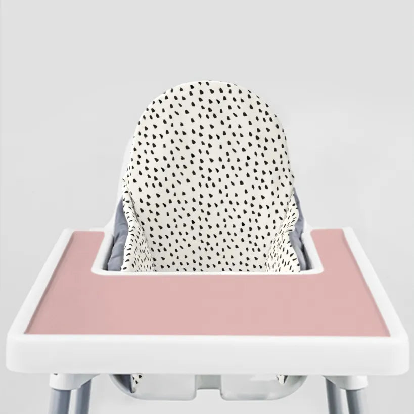 Highchair Cushion cover -Black Painted Dots