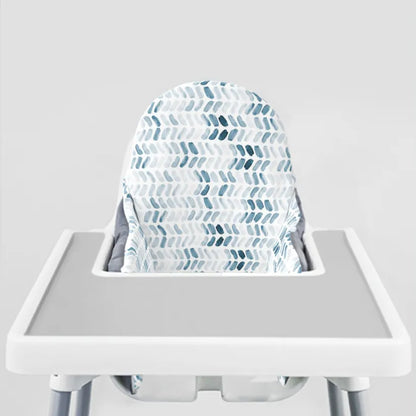 Highchair Cushion cover -Blue Herringbone