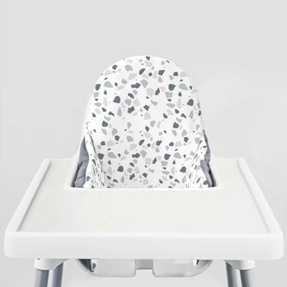 Blue Stone Terrazzo Ikea Highchair cushion cove-Coconut Cream