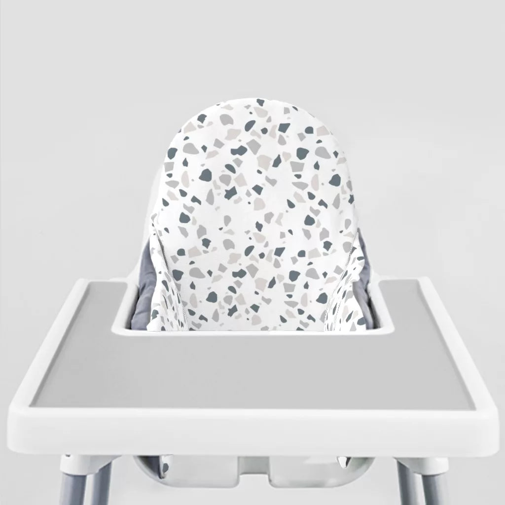 Blue Stone Terrazzo Ikea Highchair cushion cove-stone Grey Placemat