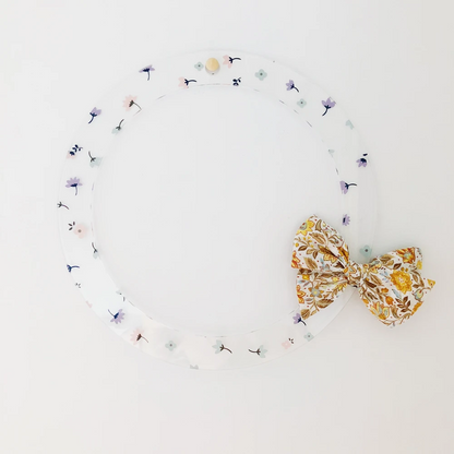 Bow Wreath with pastel flowers