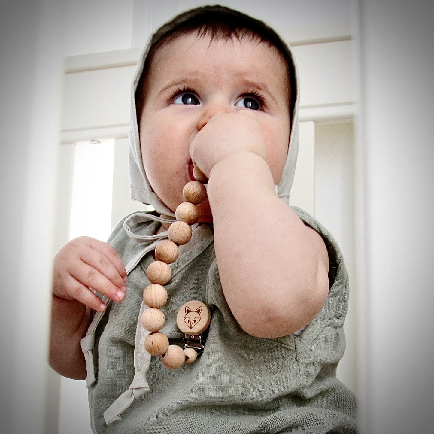 Chunky Bead Dummy Clip - Fox