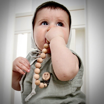 Chunky Bead Dummy Clip - Fox