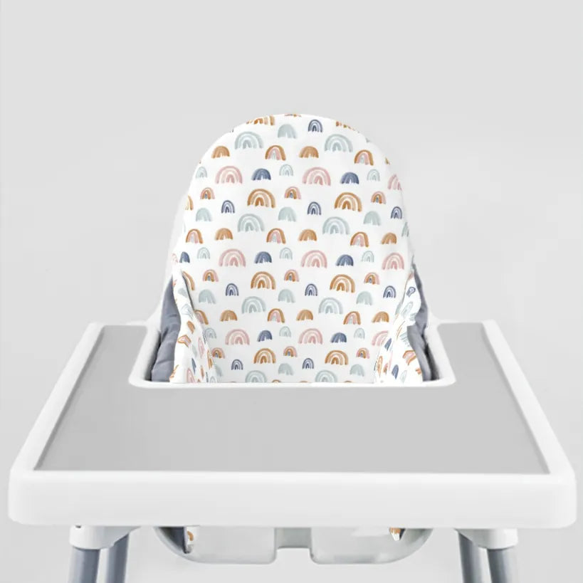 Highchair Cushion cover -Earthtone Rainbows