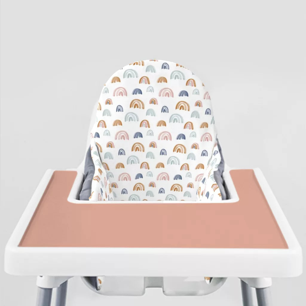 Earthtone Rainbows Ikea Highchair cushion cove- Pale terracotta Placemat