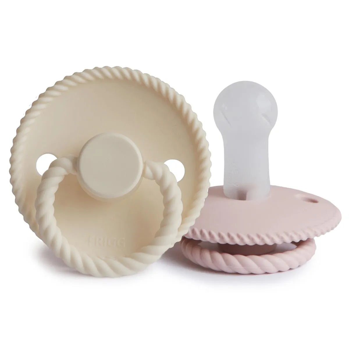 FRIGG Rope Dummy -Blush & Cream - Silicone teet