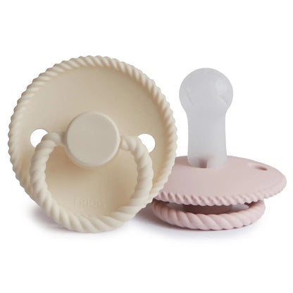 FRIGG Rope Dummy -Blush & Cream - Silicone teet