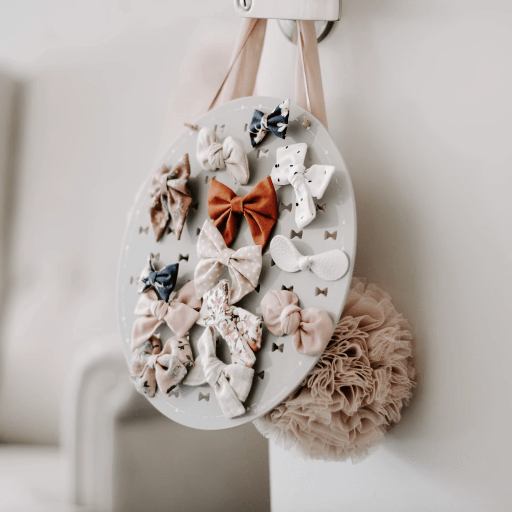 Grey Bow plaque hanging