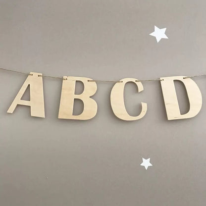Personalised wooden aplphabet garland
