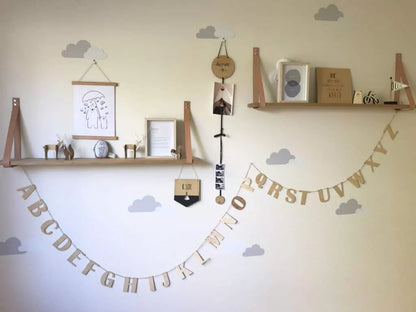 Personalised wooden aplphabet wall hanging