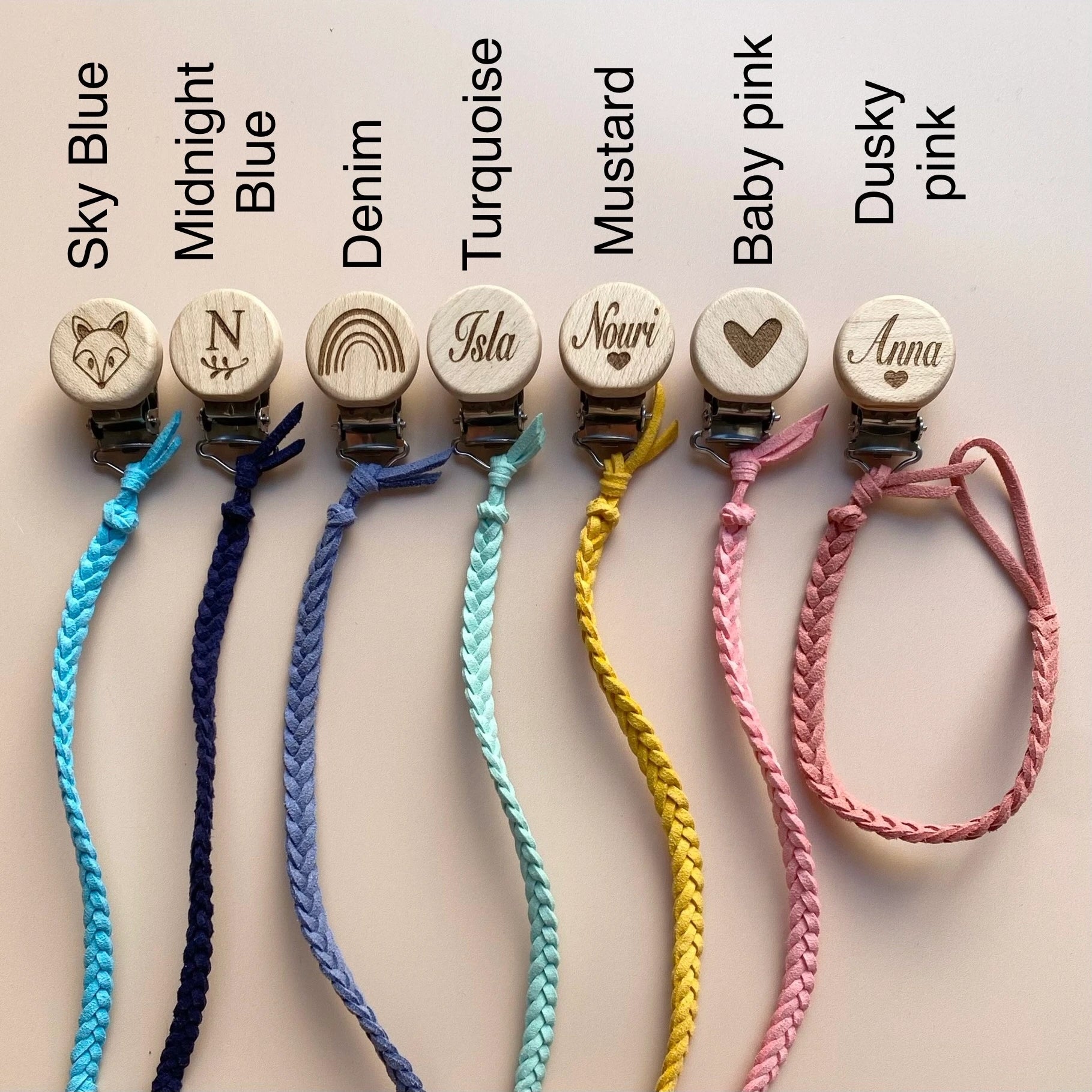 Faux Leather Dummy Clip bright Colours