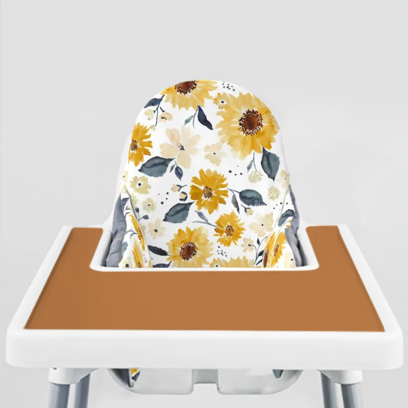 Highchair Cushion cover -Sunflowers and Cream