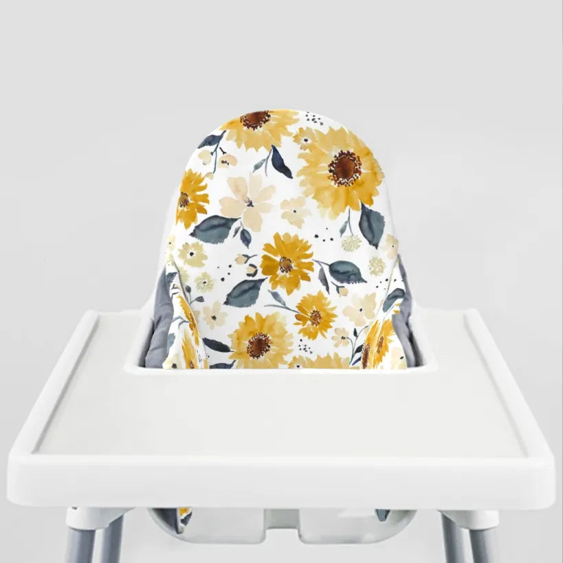 Highchair Cushion cover -Sunflowers and Cream