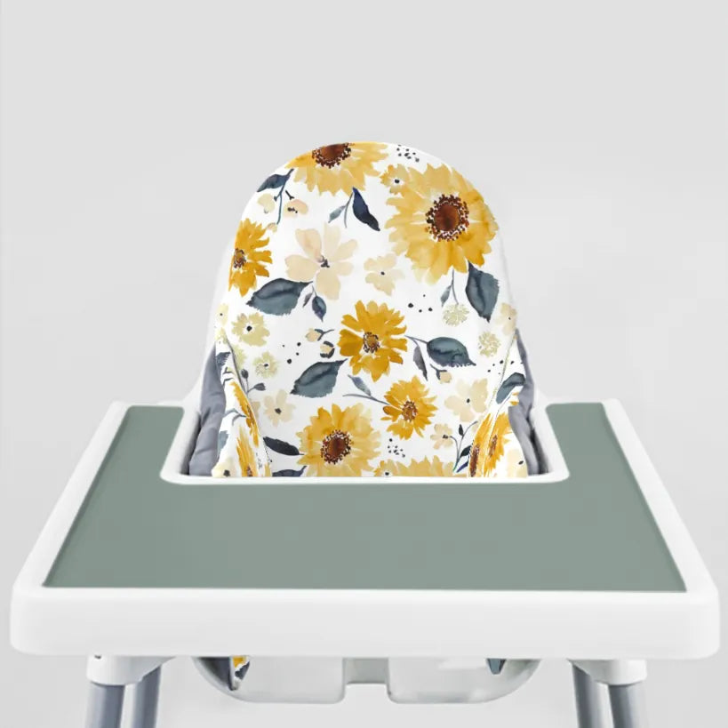 Highchair Cushion cover -Sunflowers and Cream