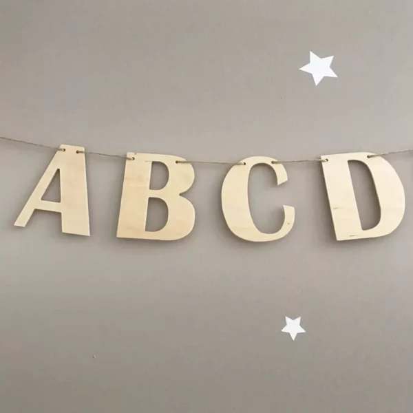 Personalised wooden aplphabet garland