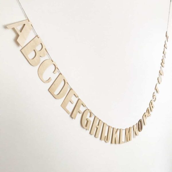 Personalised wooden aplphabet garland