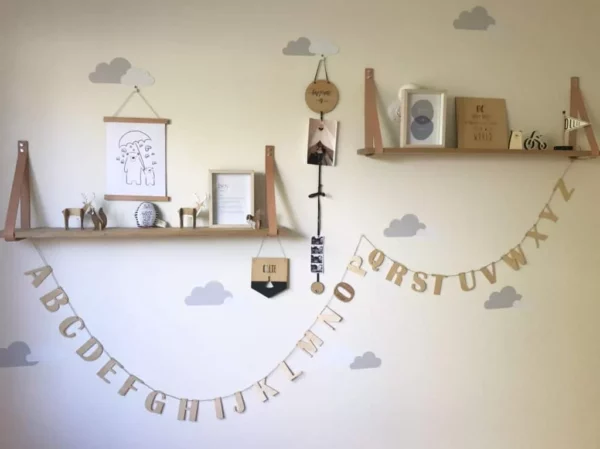 Personalised wooden aplphabet wall hanging