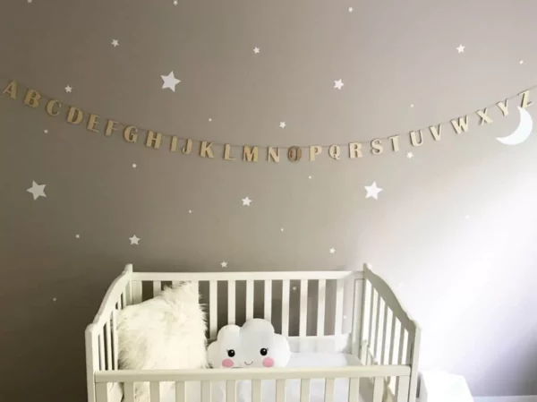 Personalised wooden aplphabet garland