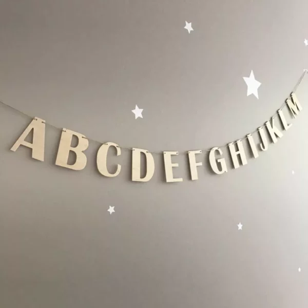 Personalised wooden aplphabet garland