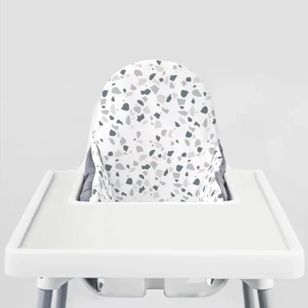 Blue Stone Terrazzo Ikea Highchair cushion cove-Coconut Cream