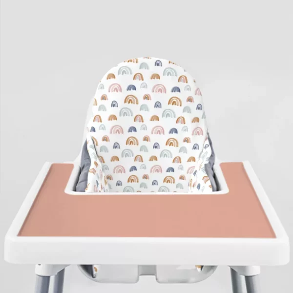 Earthtone Rainbows Ikea Highchair cushion cove- Pale terracotta Placemat