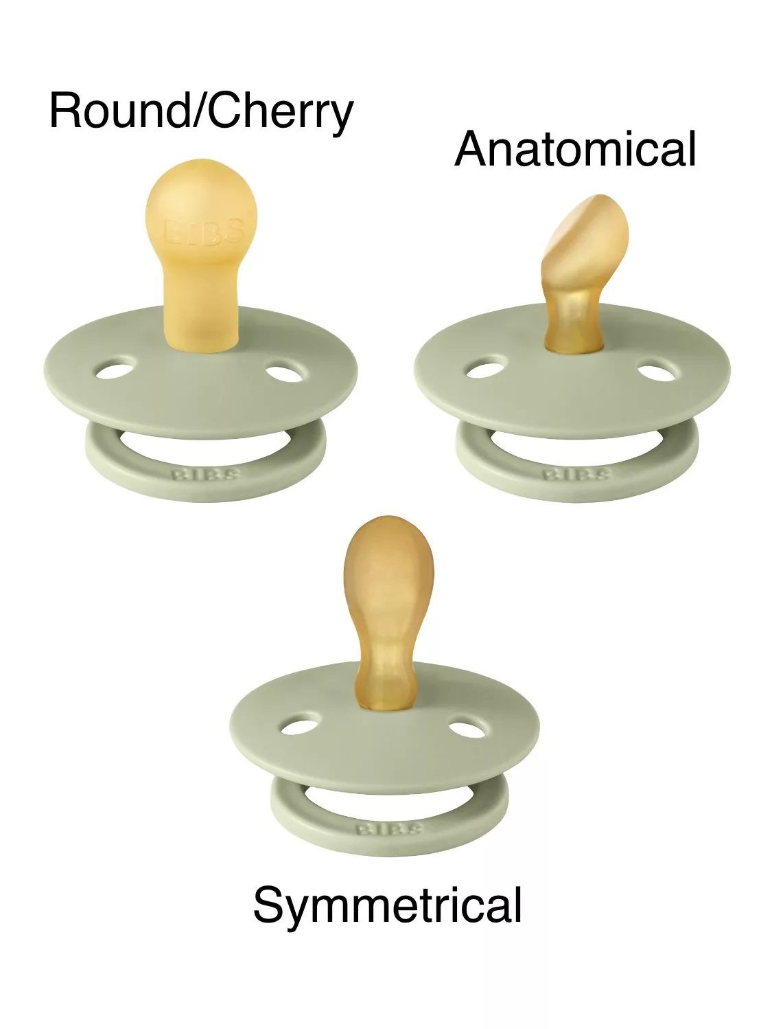 BIBS Dummies - Round, Anatomical & Symmetrical Nipple